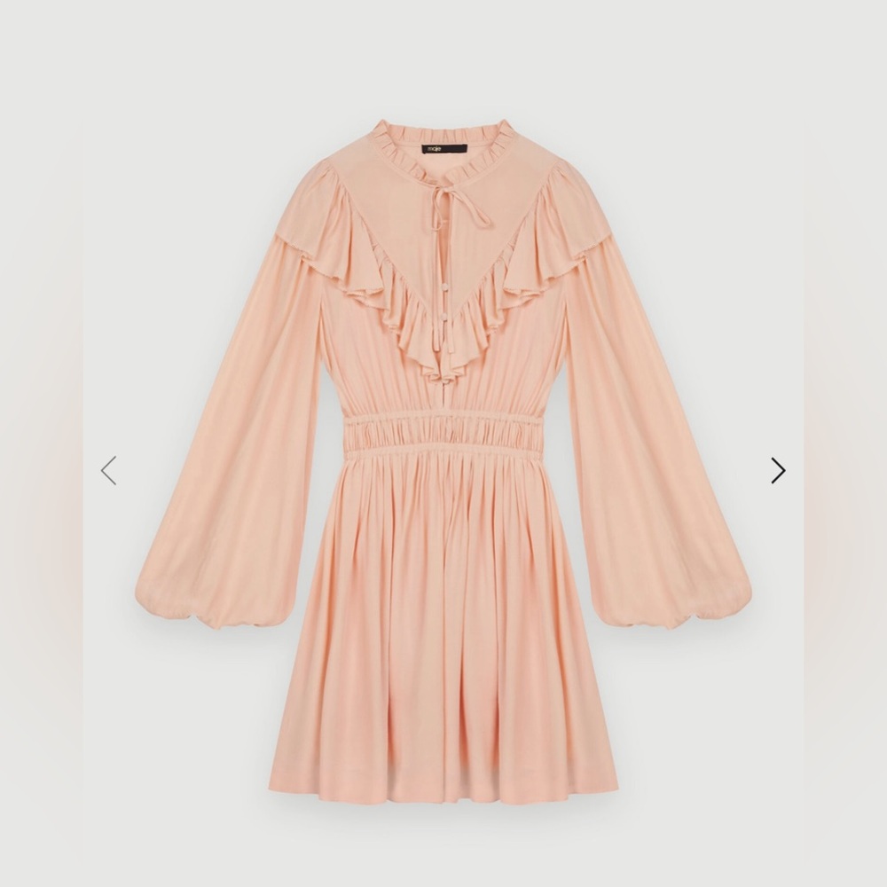 Maje Riava Ruffled Mini Dress size 36 - Picture 5 of 13